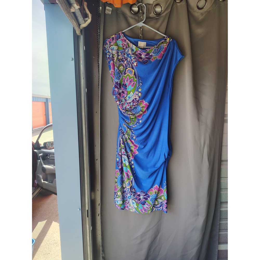 Donna Morgan Royal Blue Floral Print Dress